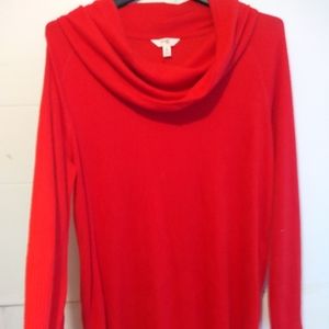 TERRA & SKY COWL NECK RIBBED TOP 14W